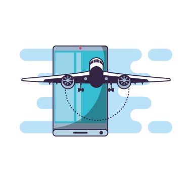 Uçak uçuş uygulaması ile akıllı telefon