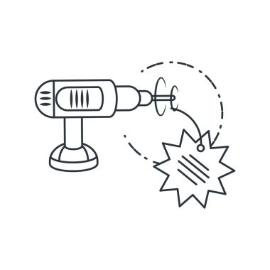 fiyat etiketi asılı elektrikli matkap aracı