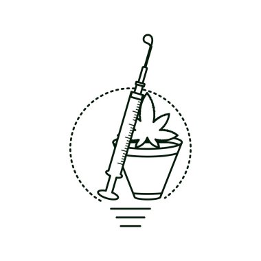 şırınga ile tencerede esrar bitki