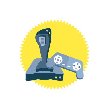 video oyunu joystick ve kontrol simgesi