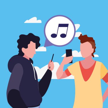 akıllı telefon sosyal medya kullanan iki adam