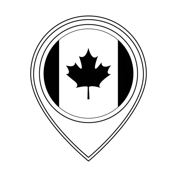 Bandera de canada patriótica en la ubicación de pin — Vector de stock