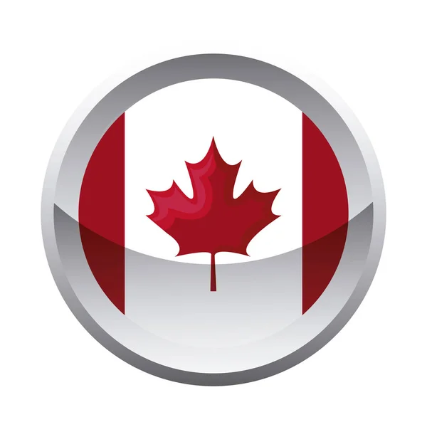 Flag of canada in shape circle — Stock Vector