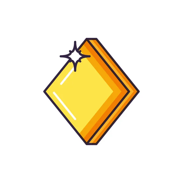 Casino diamond ace symbol icon — Stock Vector
