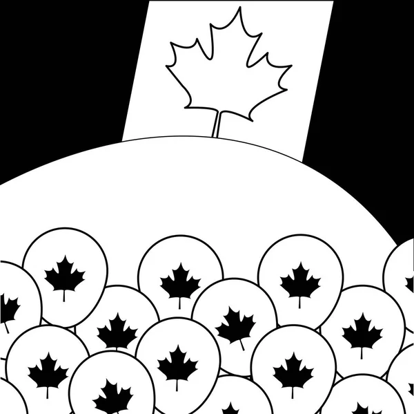 Drapeau du Canada avec ballons hélium — Image vectorielle