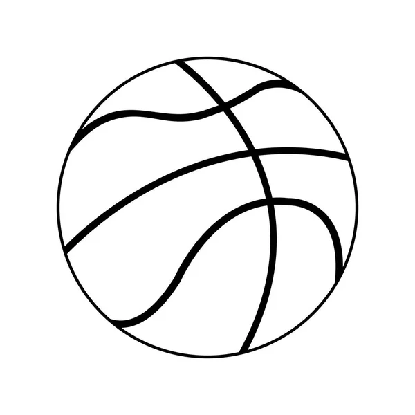 Basketbol balon ekipmanları spor izole simgesi — Stok Vektör