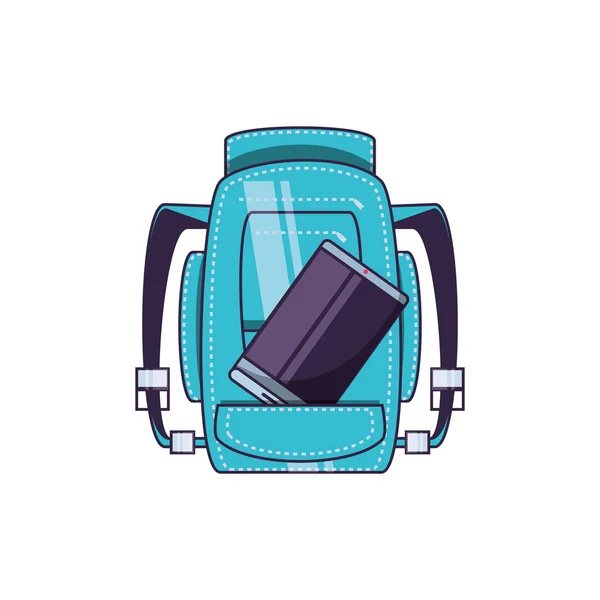 Bavul seyahat uygulaması ile akıllı telefon — Stok Vektör