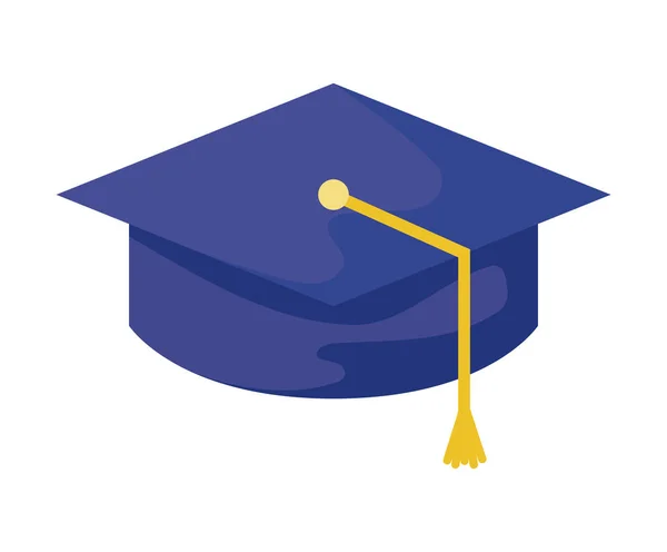 Sombrero de graduación icono aislado tradicional — Vector de stock