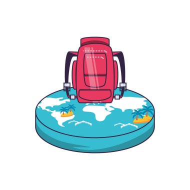 dünya gezegeni ile seyahat çantası ekipmanları