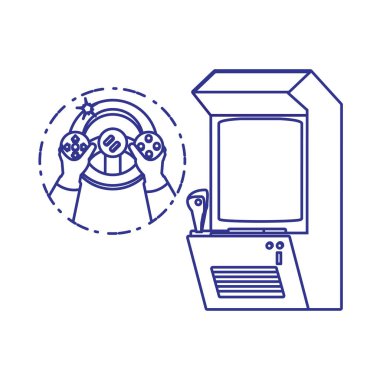 video oyunu araba tekerleği kontrolü kullanarak eller