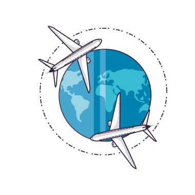 dünya gezegeni ile uçan uçak