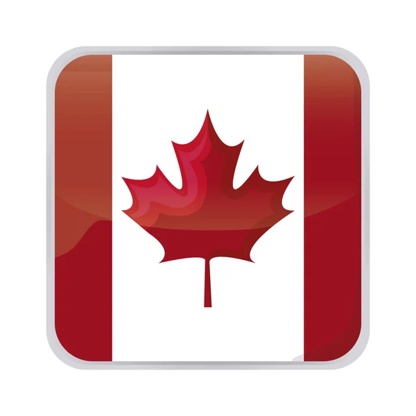 Bandeira do canadá ícone patriótico — Vetor de Stock