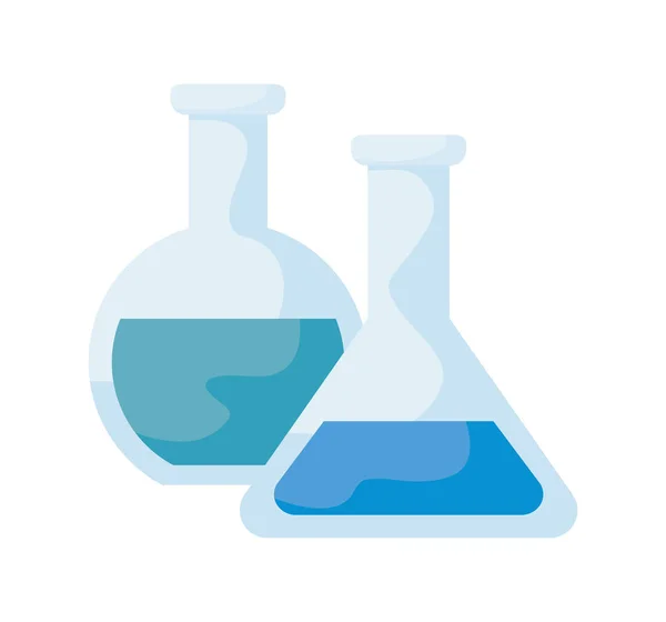 Set buizen testen laboratorium geïsoleerd icoon — Stockvector