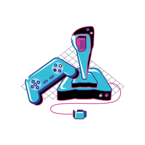 Joystick de vídeo game e ícone de controle — Vetor de Stock