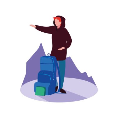 sırt çantası tatil ile gezgin adam