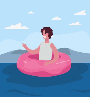 yaz saati tatil simgesi vektör ilustration