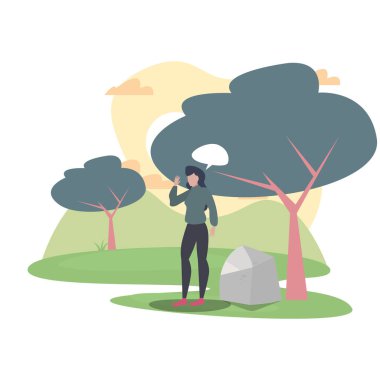 açık havada ağaç güneşi ile kadın