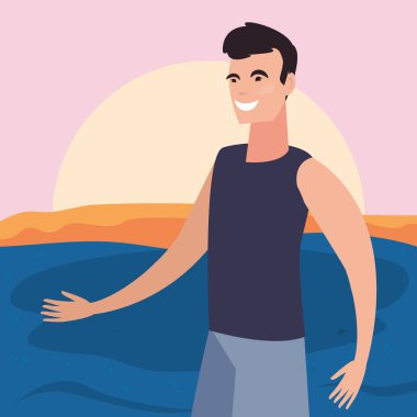 yaz saati tatil simgesi vektör ilustration