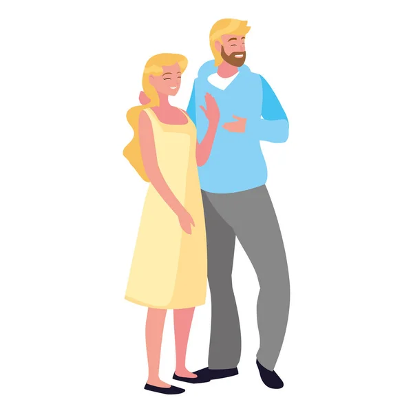 Homme et femme debout ensemble — Image vectorielle