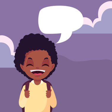 çanta konuşma kabarcık ile okul çocuk