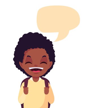 çanta konuşma kabarcık ile okul çocuk