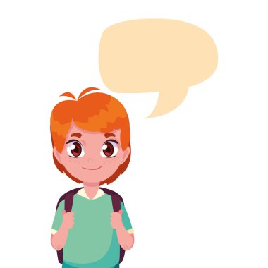 çanta konuşma kabarcık ile okul çocuk