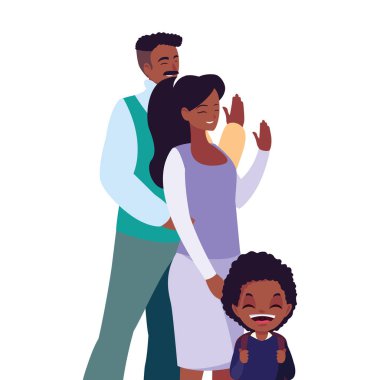 okul çocuk vektör ilustration ile veliler