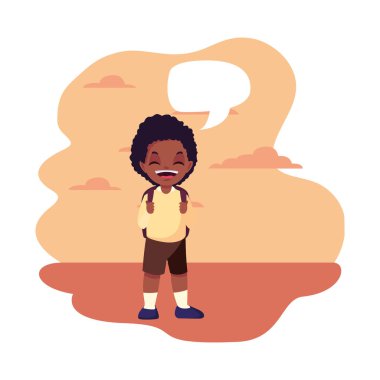 çanta konuşma kabarcık ile okul çocuk