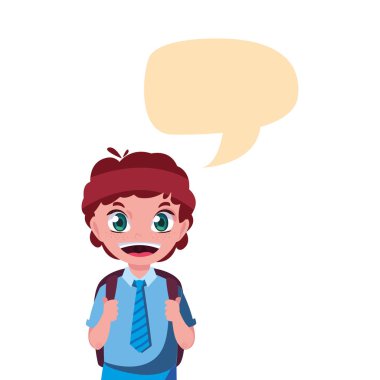 çanta konuşma kabarcık ile okul çocuk