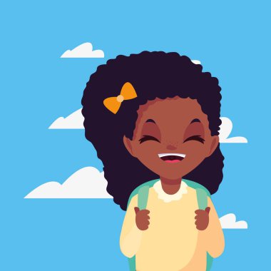 açık havada çanta ile okul kız