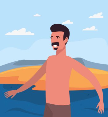 yaz saati tatil simgesi vektör ilustration