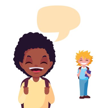 çanta kabarcık konuşmak ile okul erkek