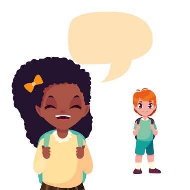 okul kız ve erkek konuşmak kabarcık