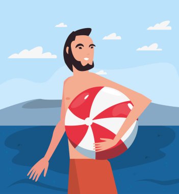 yaz saati insanlar simge vektör ilustration