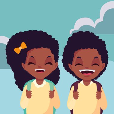 çanta açık havada okul erkek ve kız