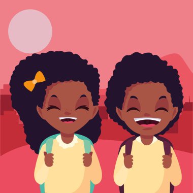 çanta açık havada okul erkek ve kız