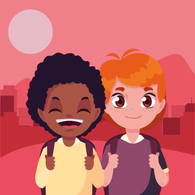 çanta açık havada okul erkek öğrenciler