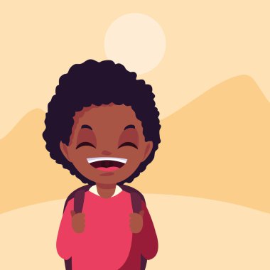 açık havada çanta ile okul çocuğu