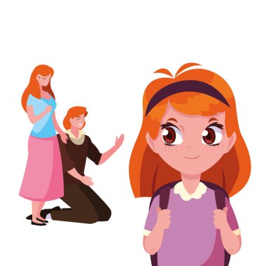 okul kız öğrenci ile veliler