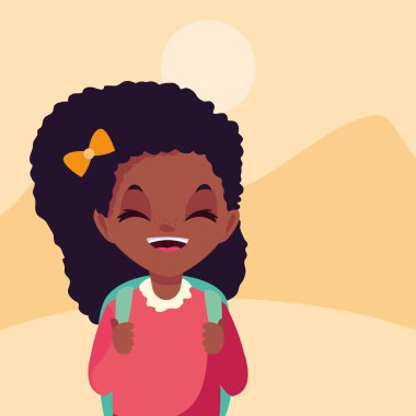 açık havada çanta ile okul kız