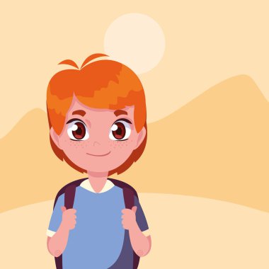 açık havada çanta ile okul çocuğu