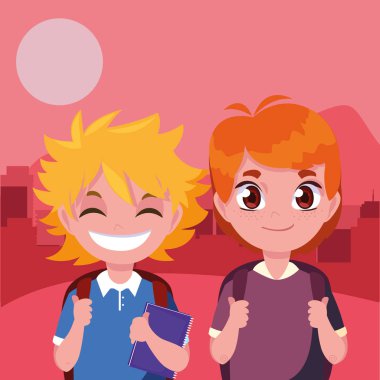 çanta açık havada okul erkek öğrenciler