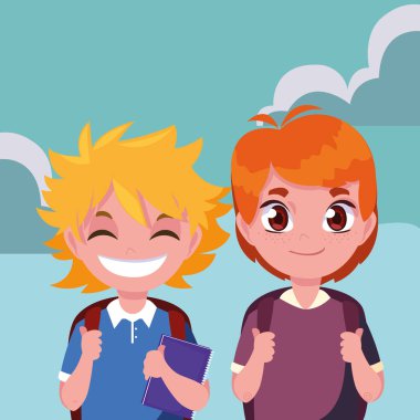 çanta açık havada okul erkek öğrenciler