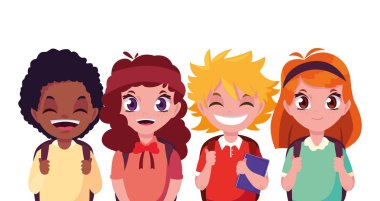 okul erkek ve kız öğrenciler