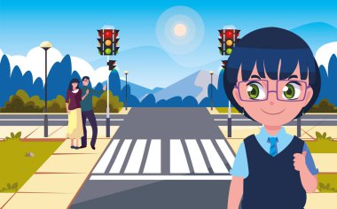 veliler ile okul çocuk istasyonu sokak durdurmak