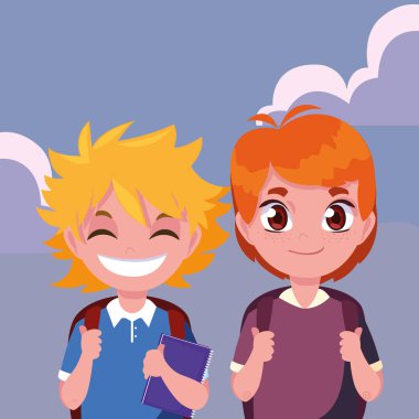 çanta açık havada okul erkek öğrenciler