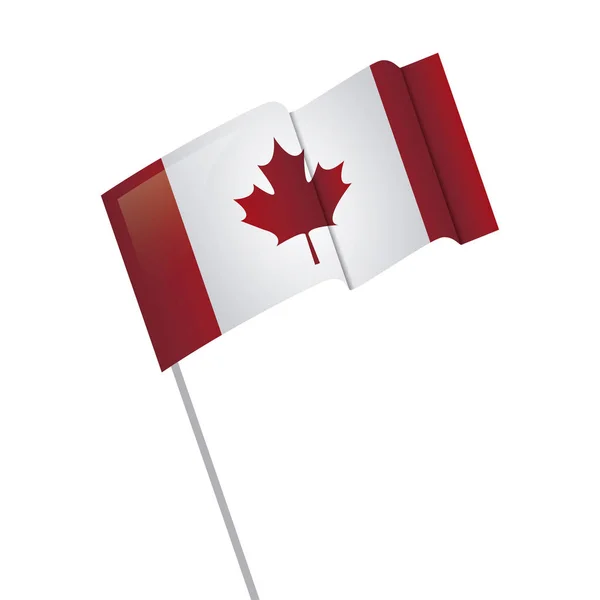 Flag of canada patriotic in stick — Stock Vector