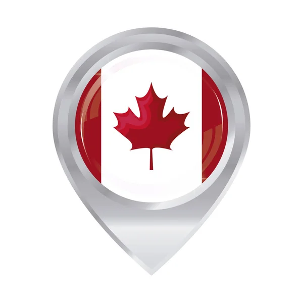 Bandiera del Canada patriottico in posizione pin — Vettoriale Stock
