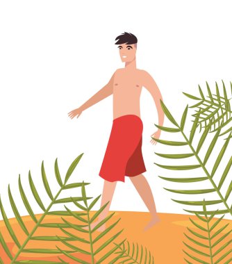 yaz saati insanlar simge vektör ilustration