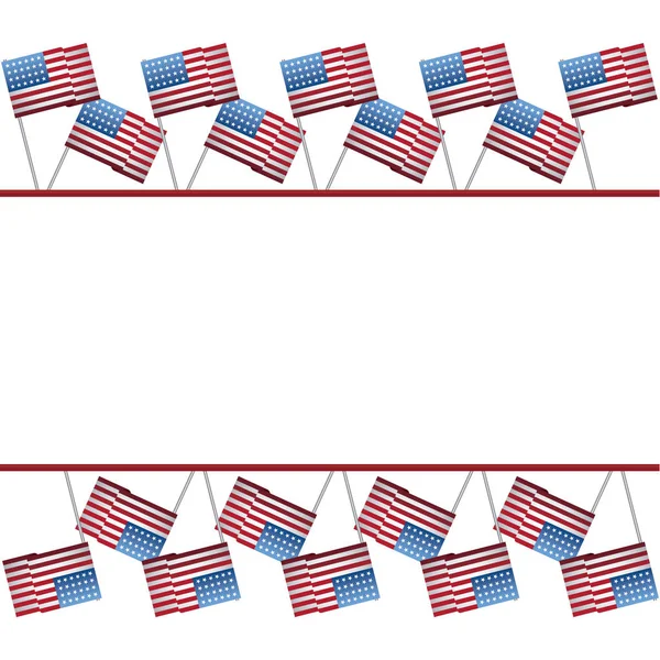 Rama zjednoczonej stanu amerykańskich flag na patyczkach — Wektor stockowy